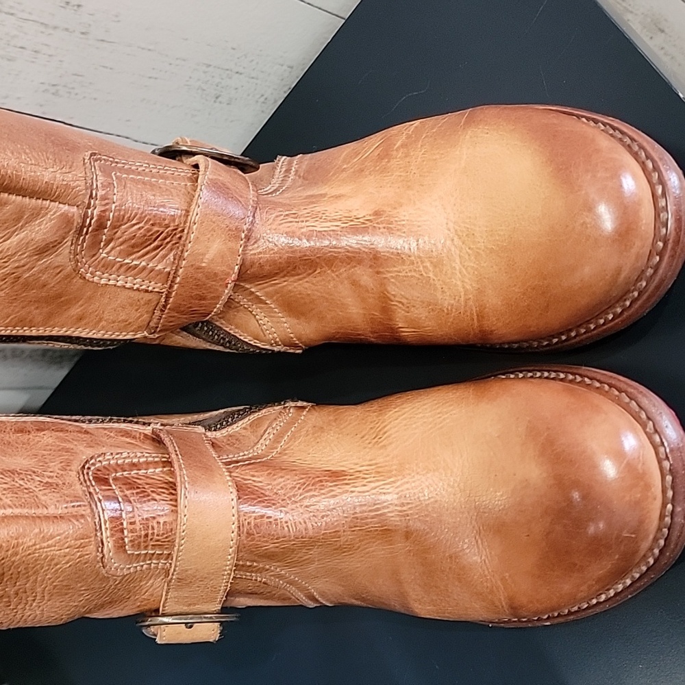 New Bed/Stu Glaye Tan Leather Boots - Picture 7 of 11